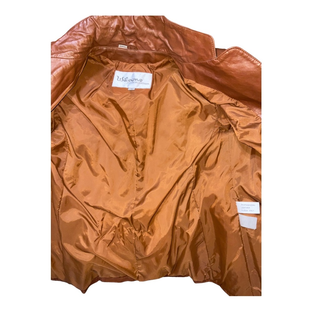 VINTAGE | 70s Wilson's Leather caramel single breasted blazer jacket - Picture 11 of 15